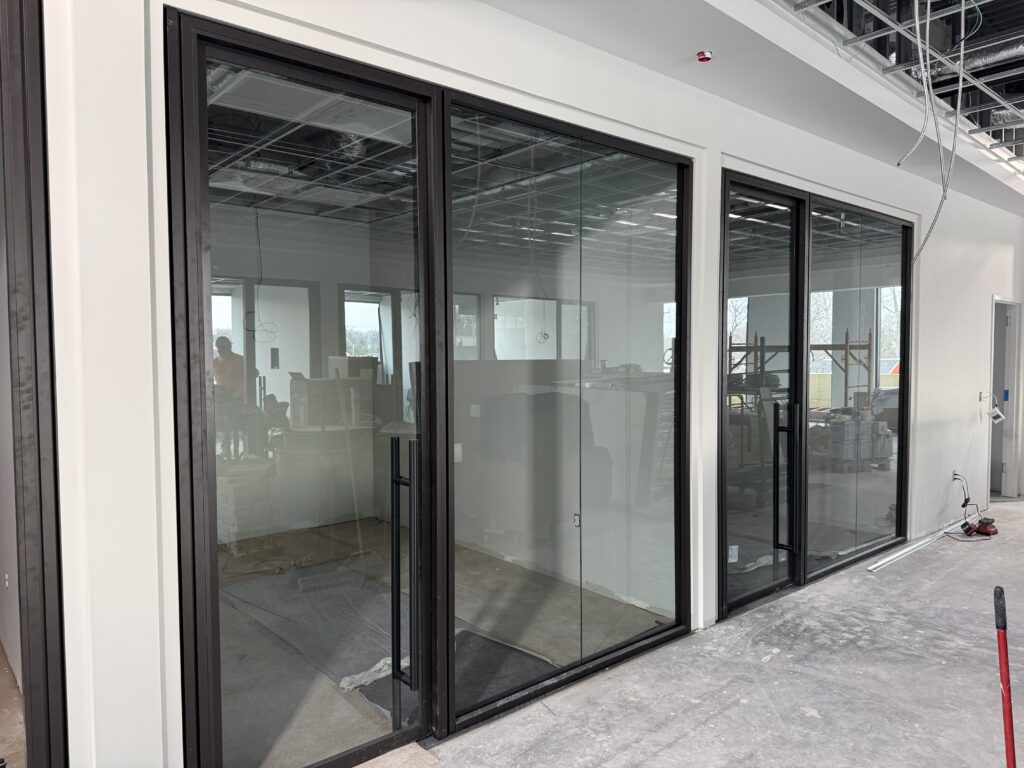 Allsteel wall installation in new construction credit union