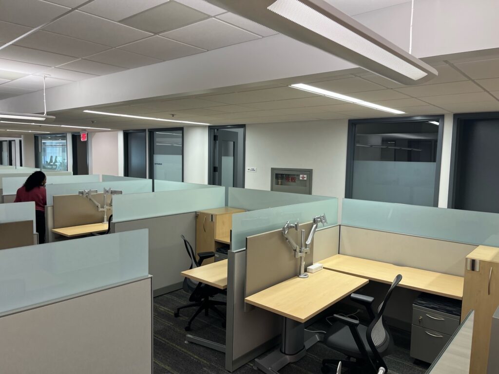 Steelcase workstations installed in open office layout