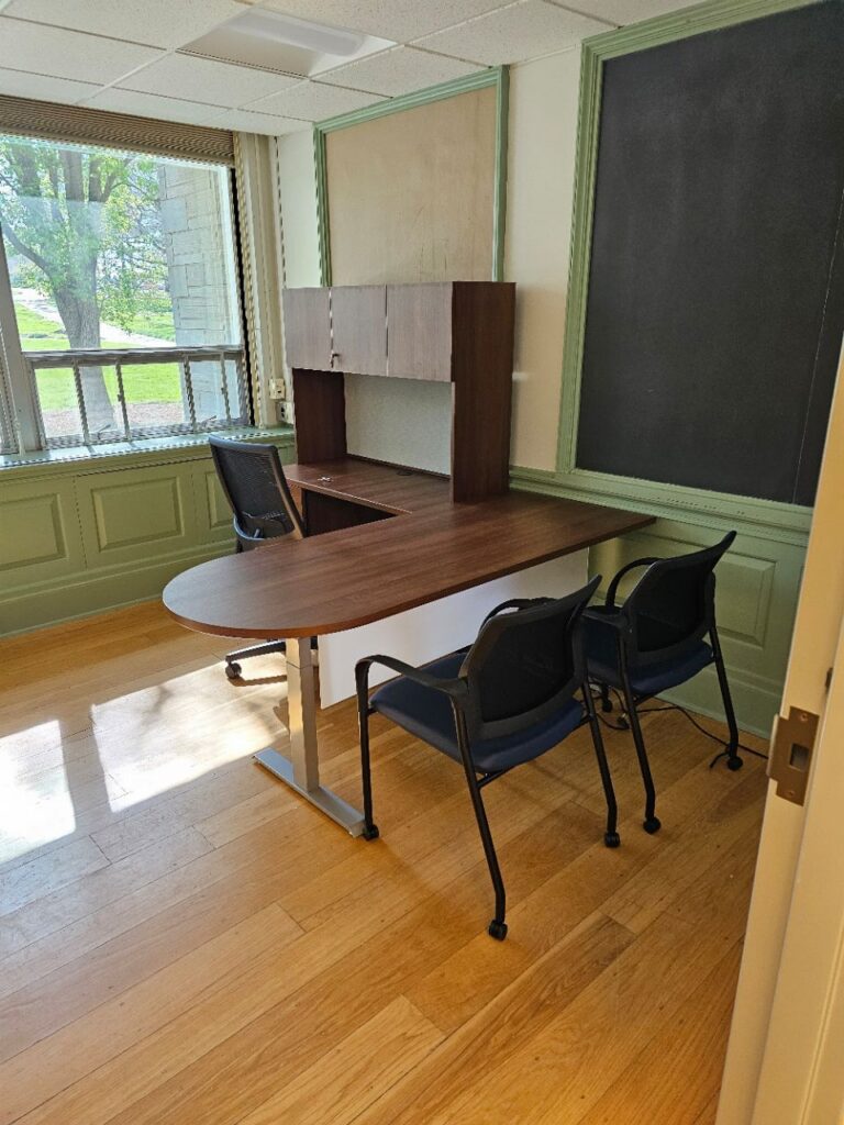 school furniture install, desk and chairs