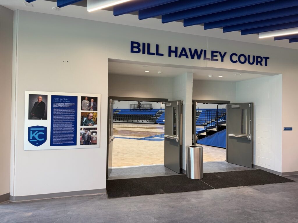 Gym signage installed for a dedication